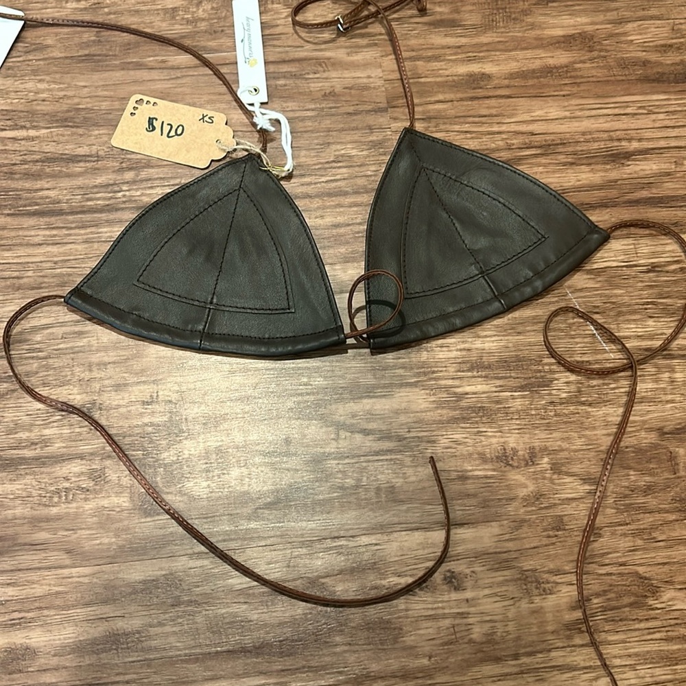 Heavy Manners triangle leather top
